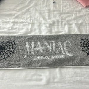 Grå handduk stray kids MANIAC tour - Grå handduk ifrån Stray kids MANIAC tour i Japan. Helt nytt skick. Tror jag kan hitta tack kortet med en autograf på som kom med den.