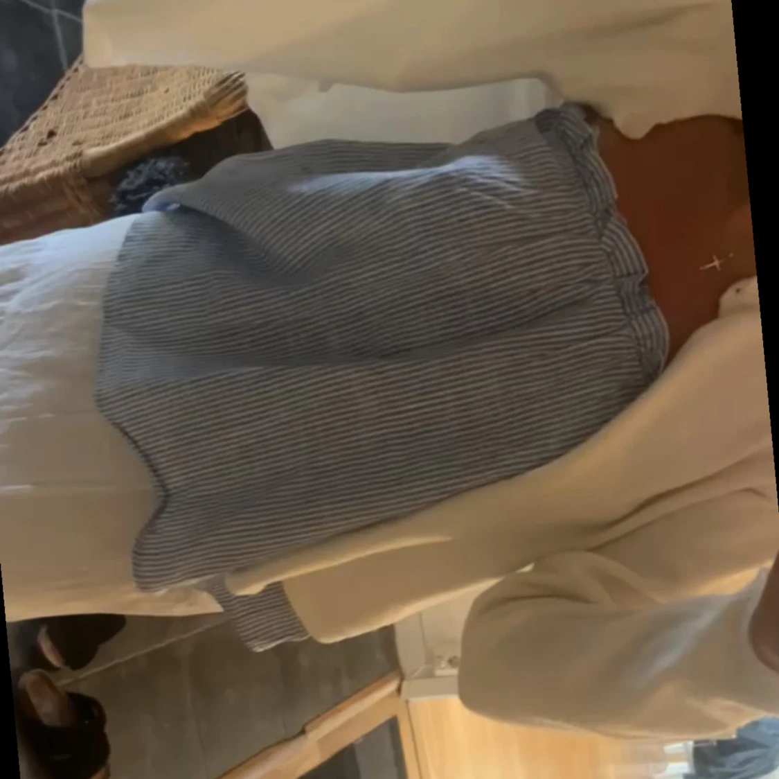 Blå- och vitrandig linnetopp - 1