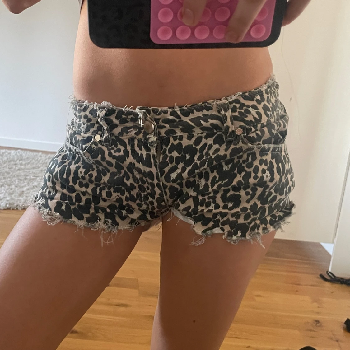 Leopard shorts Lågmidjade