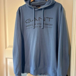 Blå hoodie från GANT - Säljer en ljusblå hoodie från GANT. Passar M/L