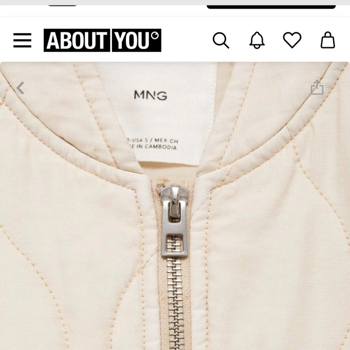 Beige quiltad bomberjacka från MNG - 2