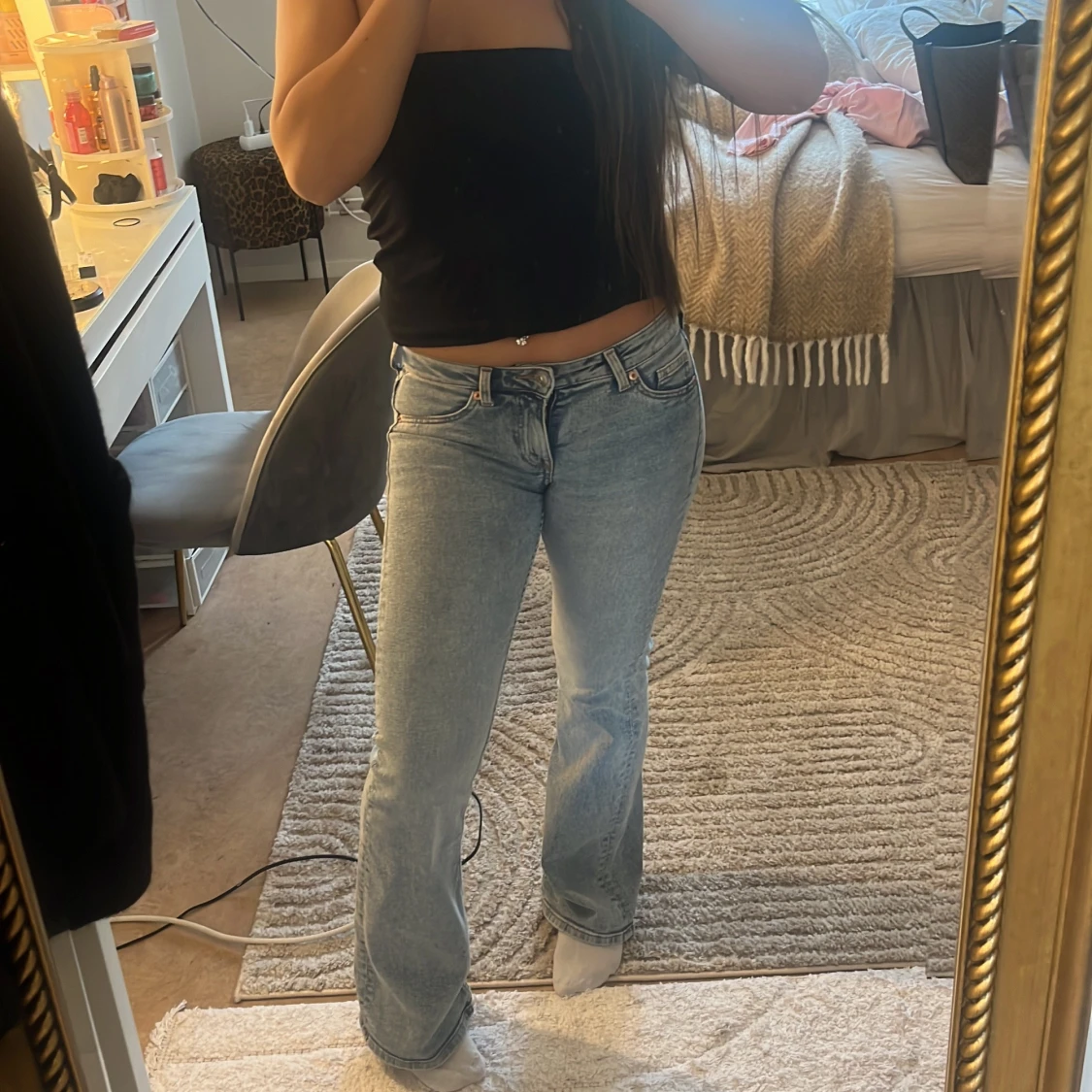 Ljusblå bootcut jeans - 1