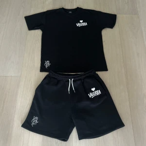 Valerra summer set - sommarset från Valerra, bestående av matchande T-shirt och shorts. Setet har en minimalistisk design med en broderad logga och en större tryckt logga som ger en modern touch.  Materialet är av premiumkvalitet – huvudsakligen bomull – vilket gör det både bekvämt och perfekt för varma dagar. Det här setet är en del av en exklusiv drop och kommer med största sannolikhet inte att släppas igen i år.  Perfekt för dig som gillar stilrena, street-inspirerade plagg med hög kvalitet.