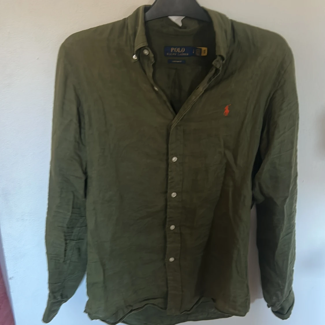 Olivgrön linneskjorta från Polo Ralph Lauren