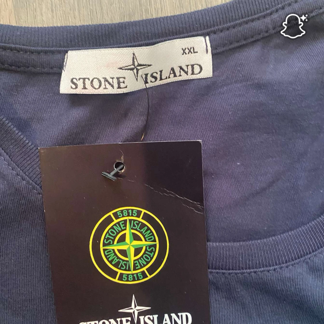 Mörkblå Stone Island t-shirt XXL men passar mer på XL - 2