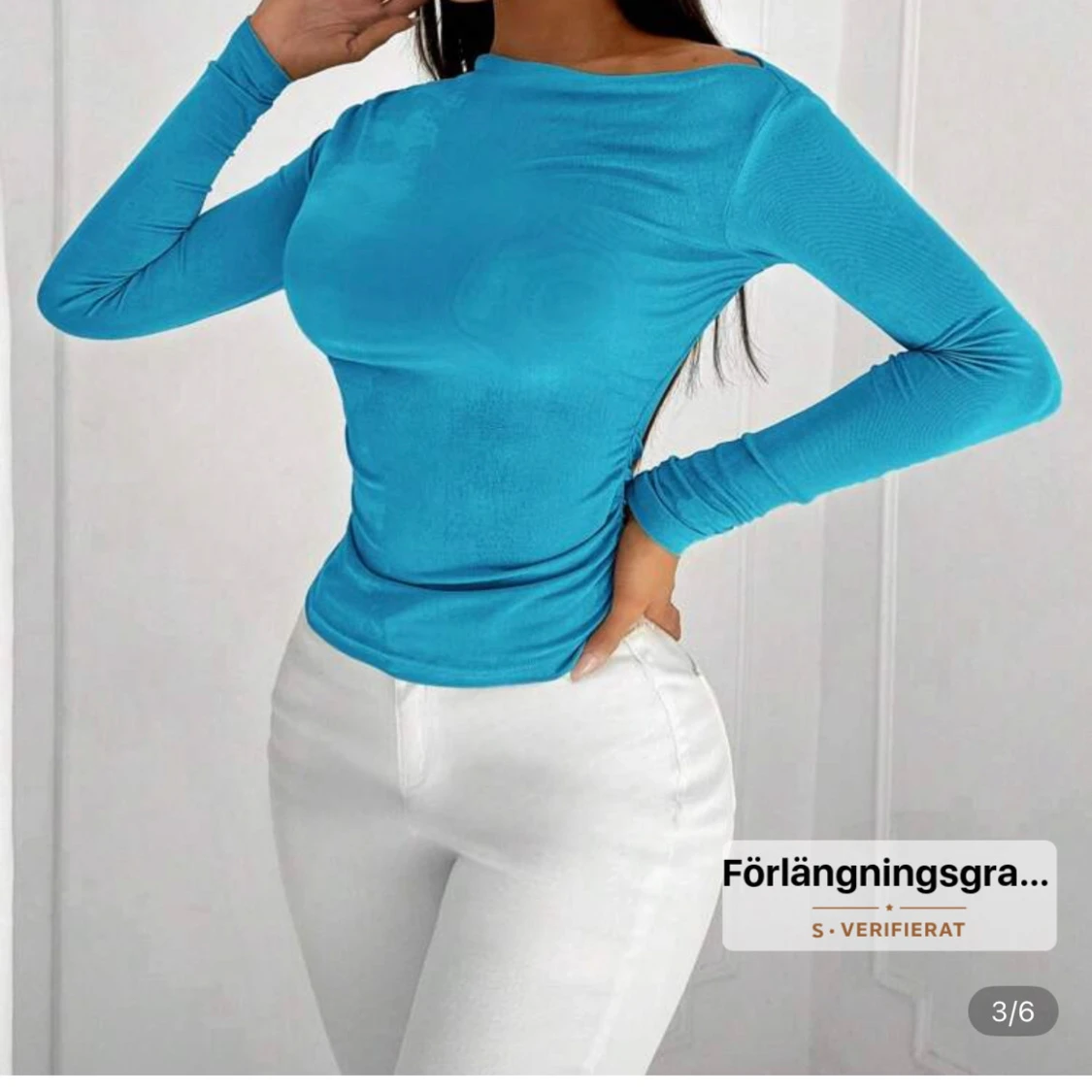 Turkos offshoulder långärmad topp - 2