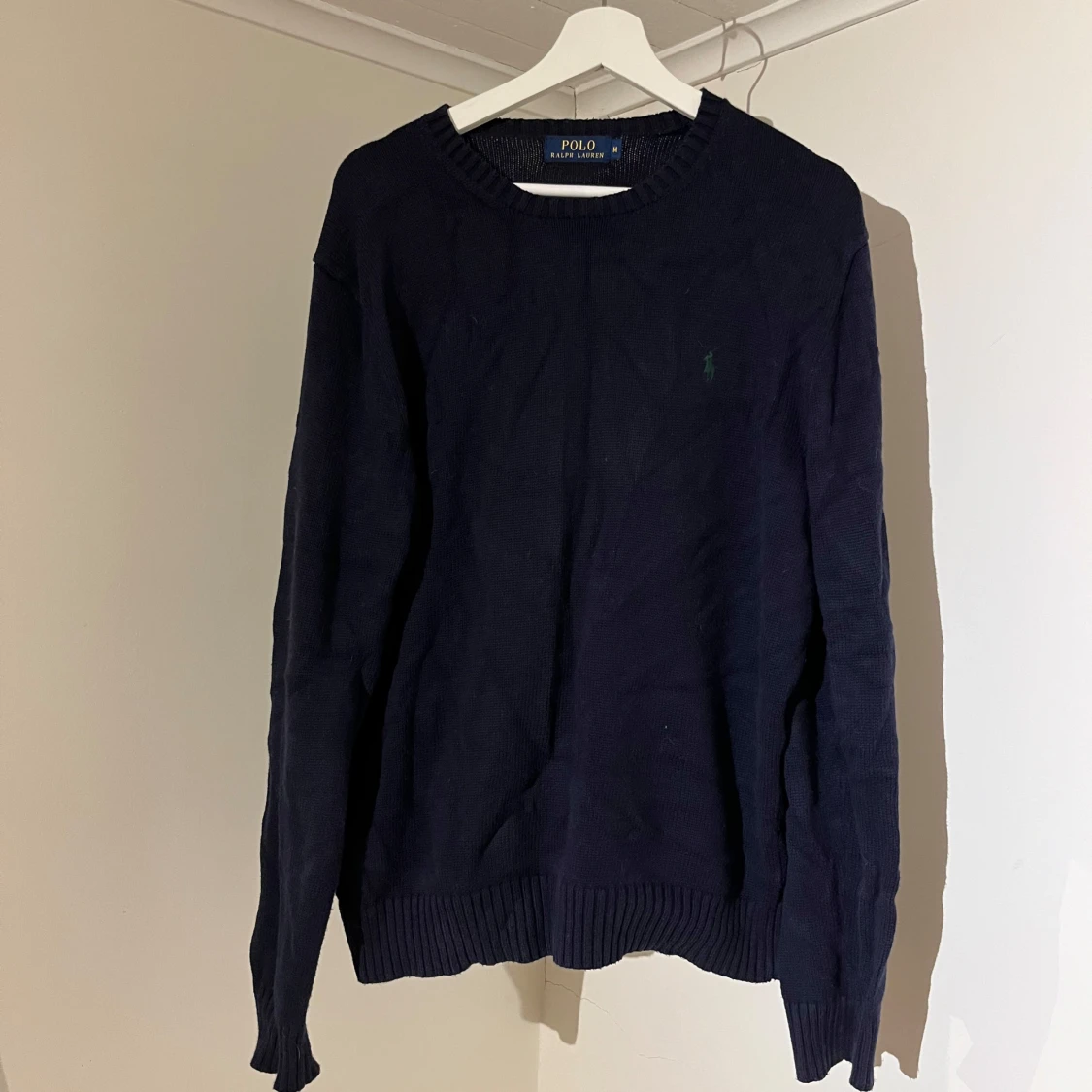 Stickad Ralph Lauren tröja mörkblå  - 2