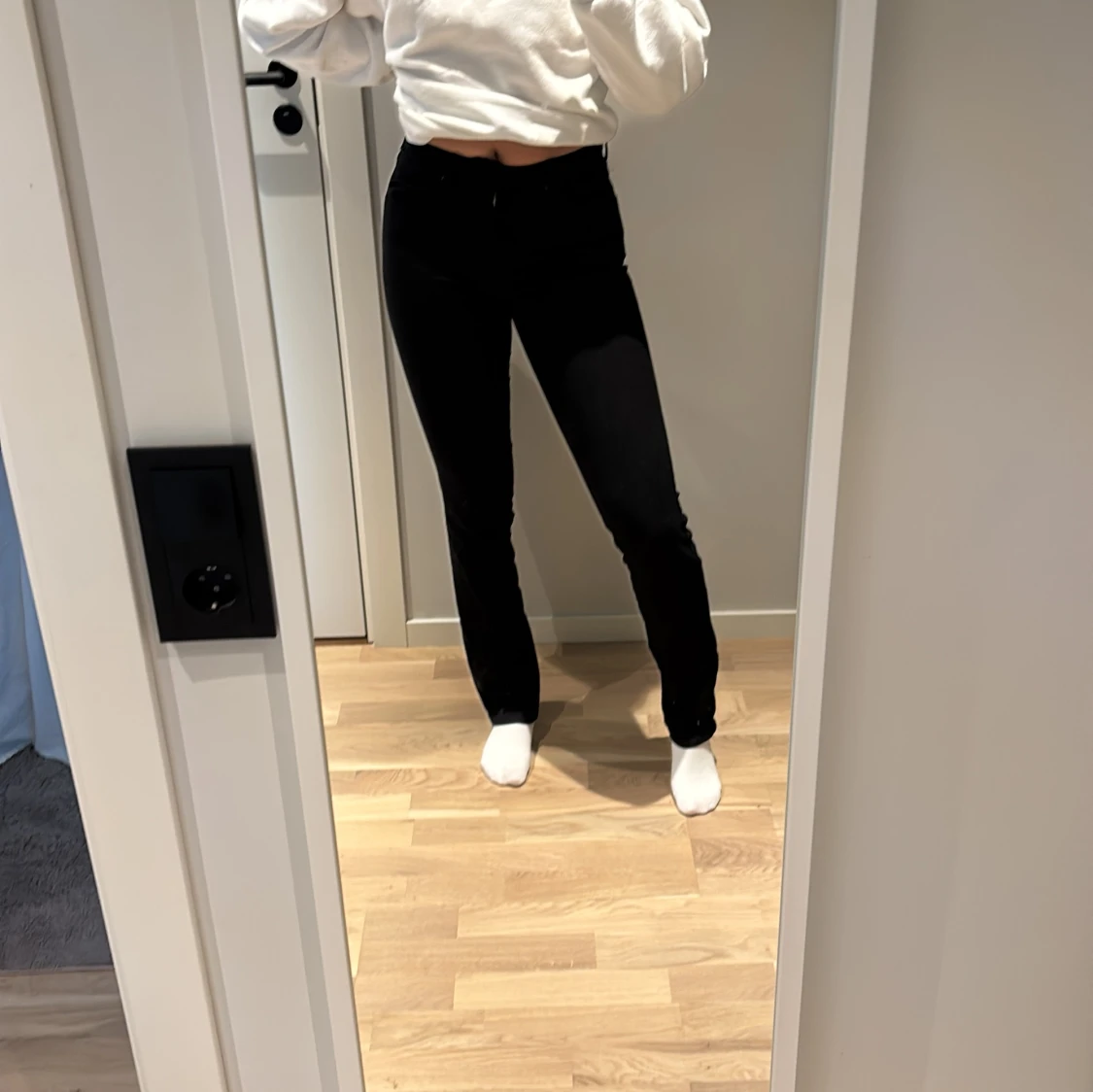 Levi's 724 High Rise Straight svarta jeans