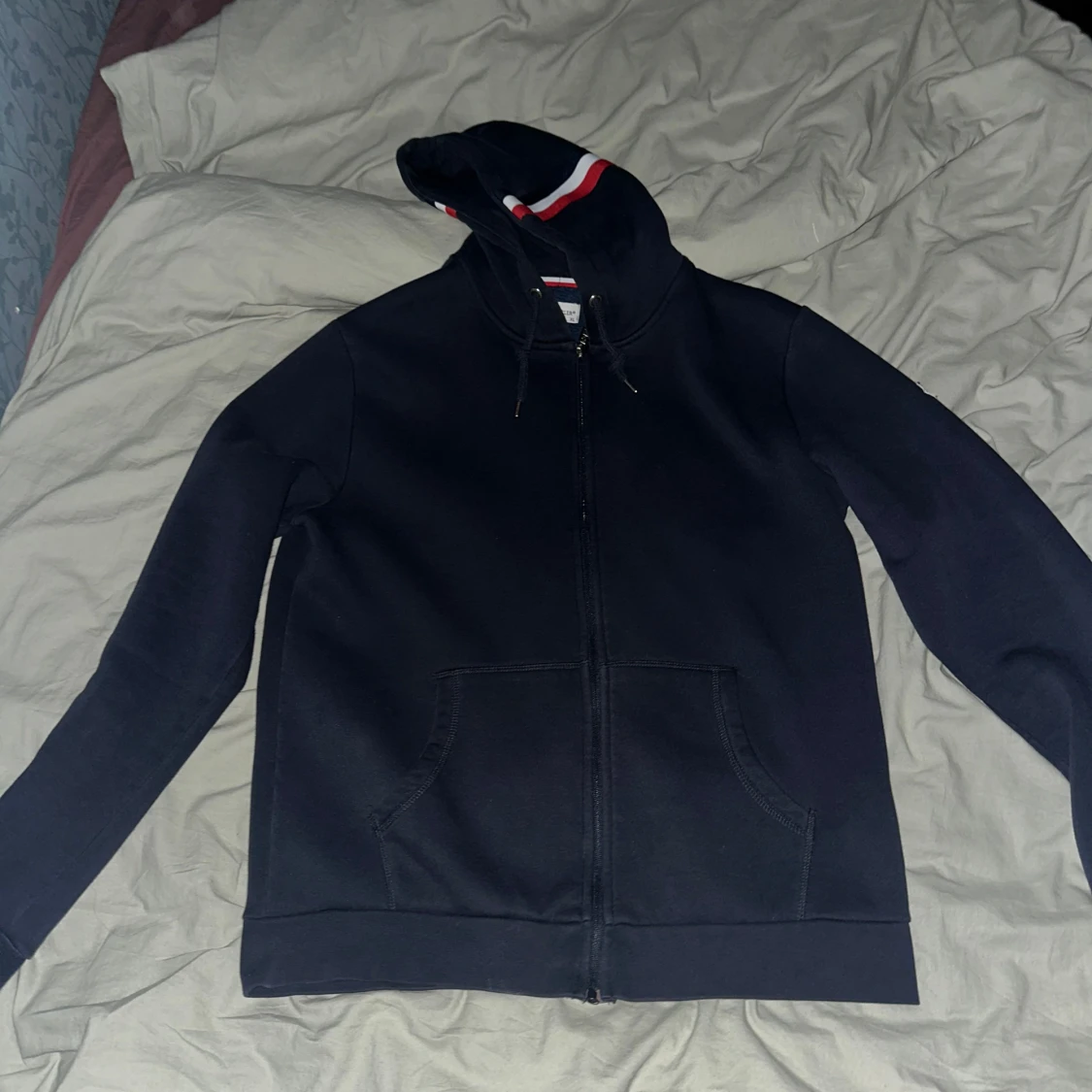 Mörkblå  Moncler hoodie med dragkedja - 1