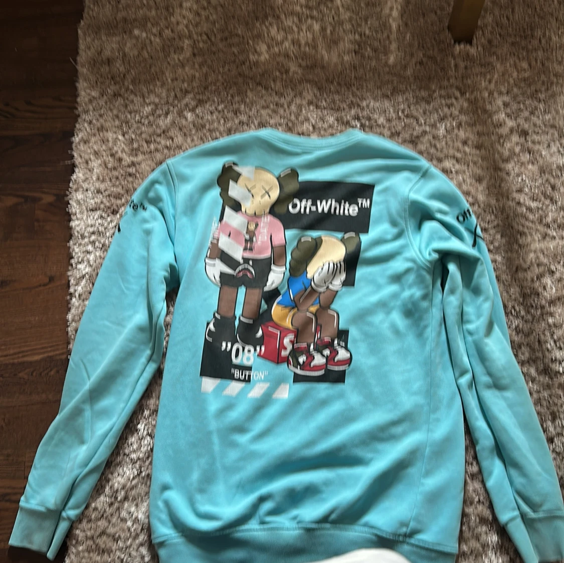 Turkos Off-White sweatshirt med print - 1