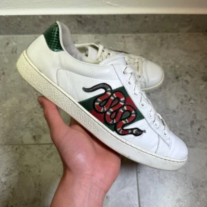 Gucci Ace Snake skor - Gucci Ace snake skor || Storlek UK7 , EU41 (innermått 27cm) || Skorna är i bra skick, däremot förekommer slitage (se bilder) || Mitt pris 2399kr || Tveka inte på att höra av dig vid frågor eller funderingar 