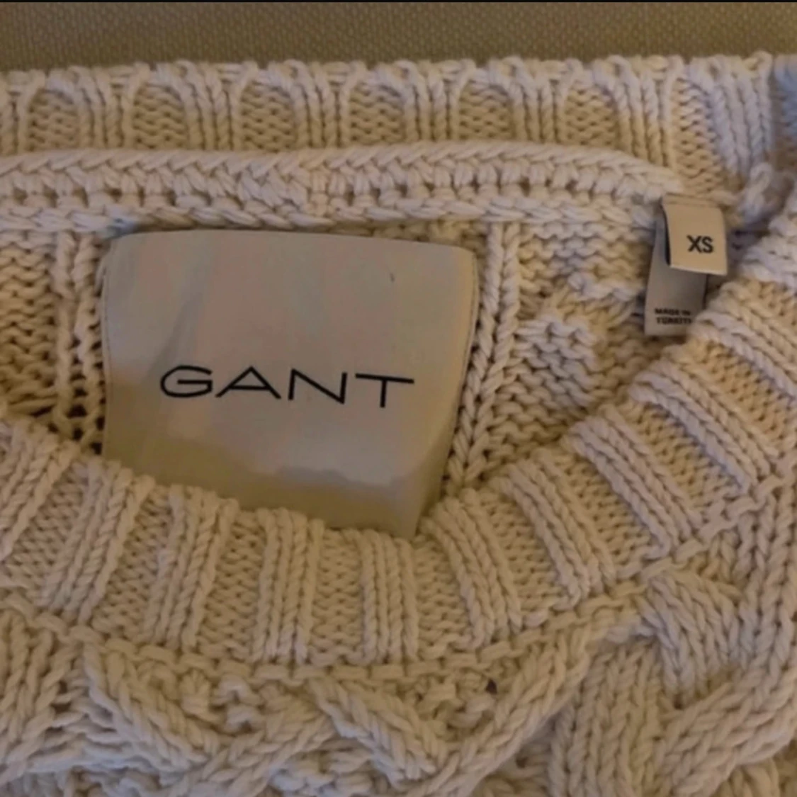 Vit stickad tröja från GANT XS - 1