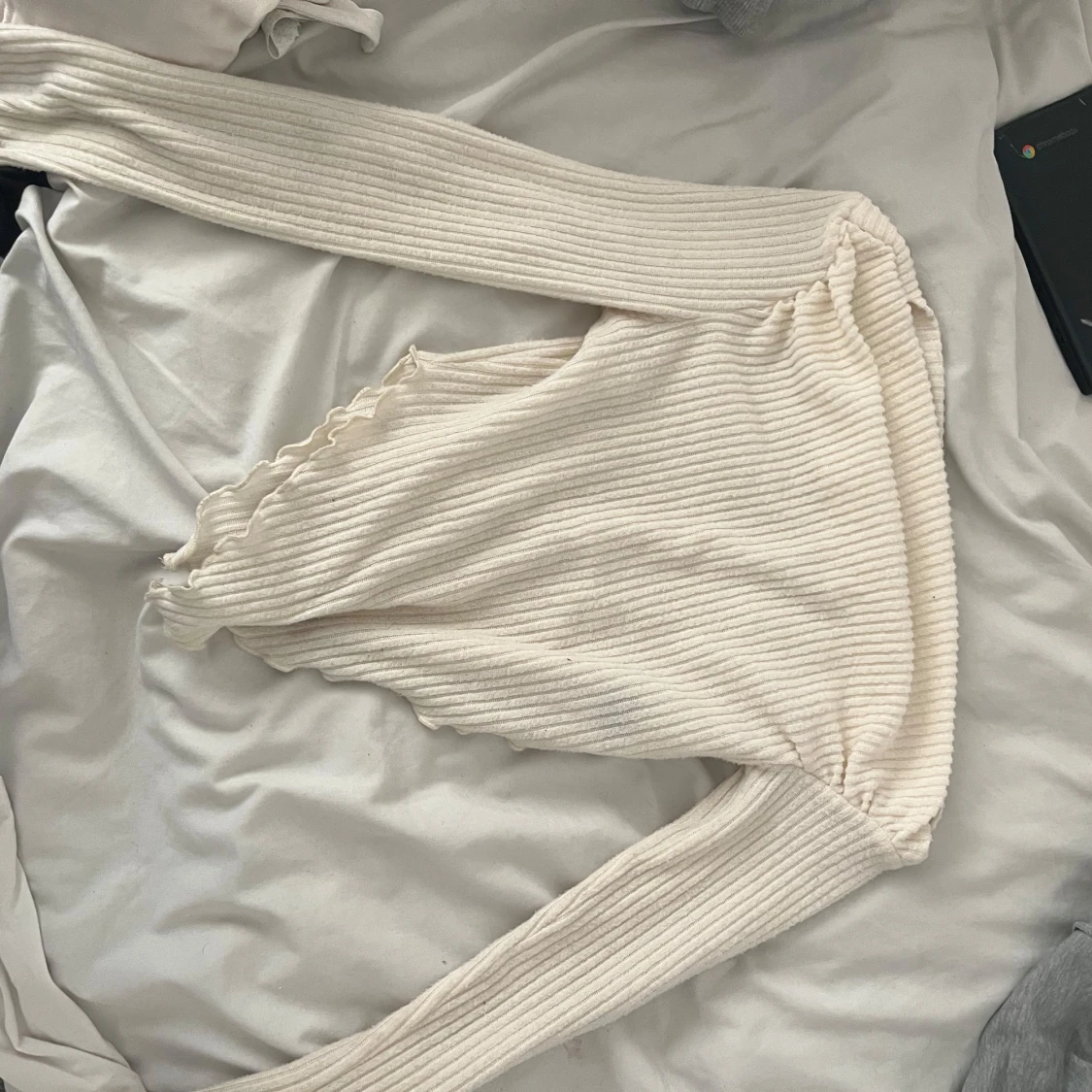 Vit ribbad topp från SHEIN - 1