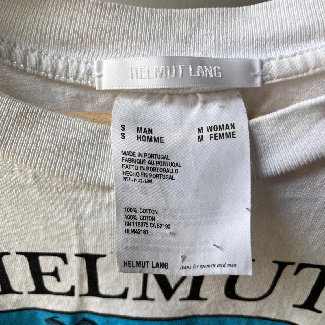 Vit långärmad tröja från Helmut Lang med tryck - 2