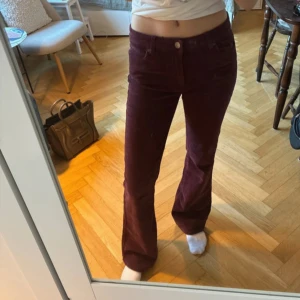 Vinröda manchesterbyxor med bootcut - Så fin passform, bootcutmodell, L32