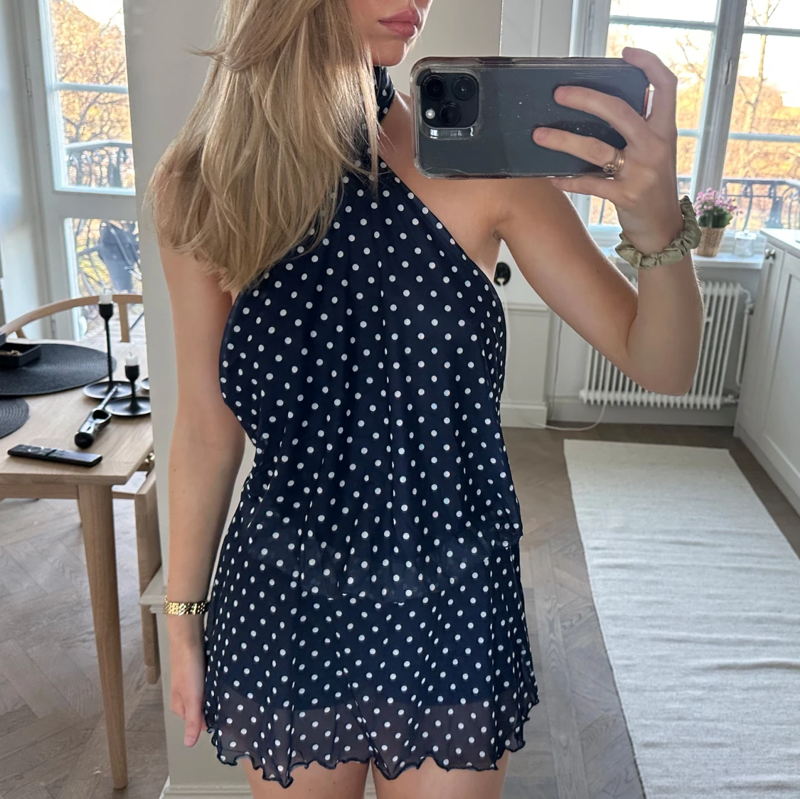 Blå halterneck klänning - 2