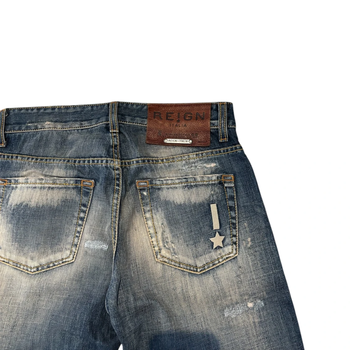 Blå slitna jeans från Reign - 3