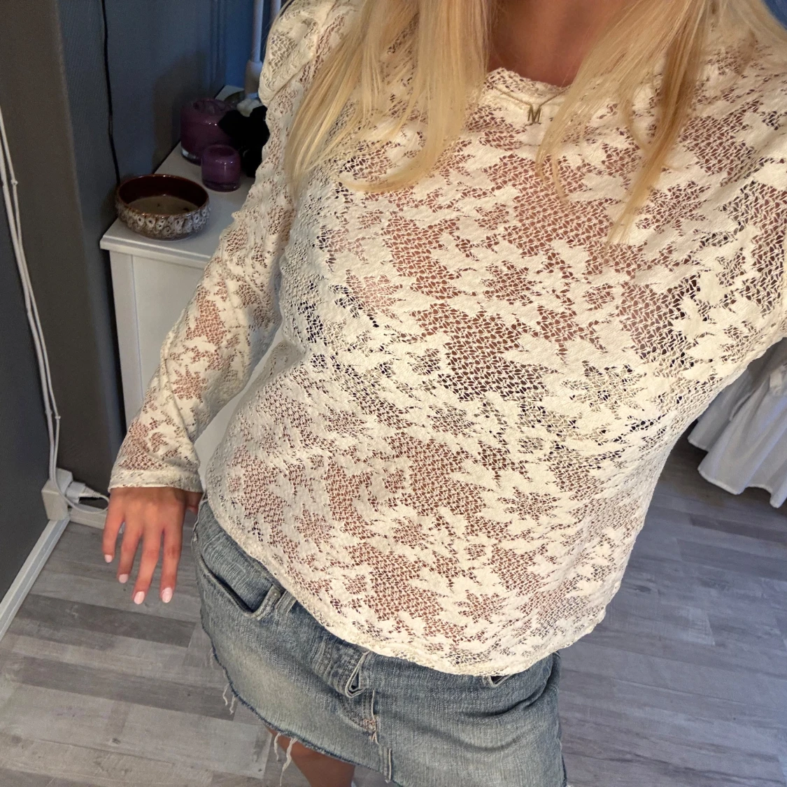 Vit spetsblus från Lindex