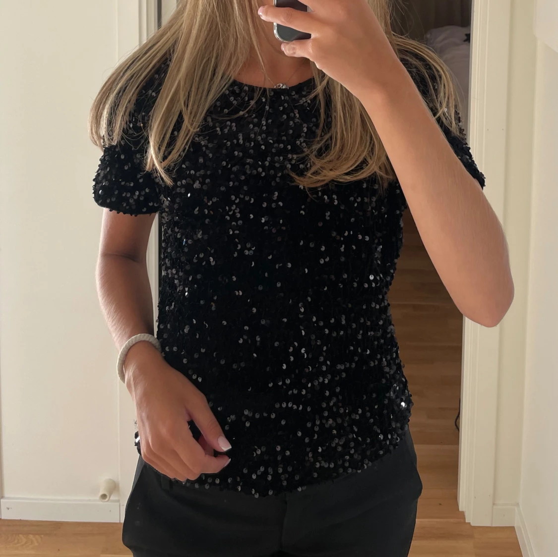 Svart paljett T-shirt 