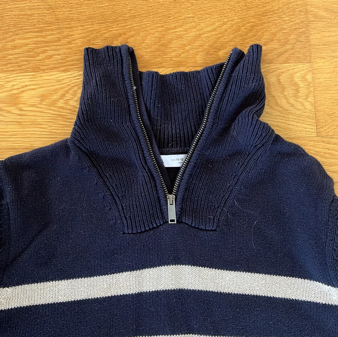 Marinblå randig stickad tröja Zara - 2