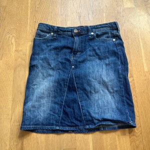 Blå jeanskjol från Lee, W29 - Snygg blå jeanskjol från Lee med klassisk femficksdesign och slitningar för en cool look. Kjolen har normal passform, bälteshällor och knappstängning fram. Perfekt för dig som gillar denim och vill ha en enkel men trendig stil.