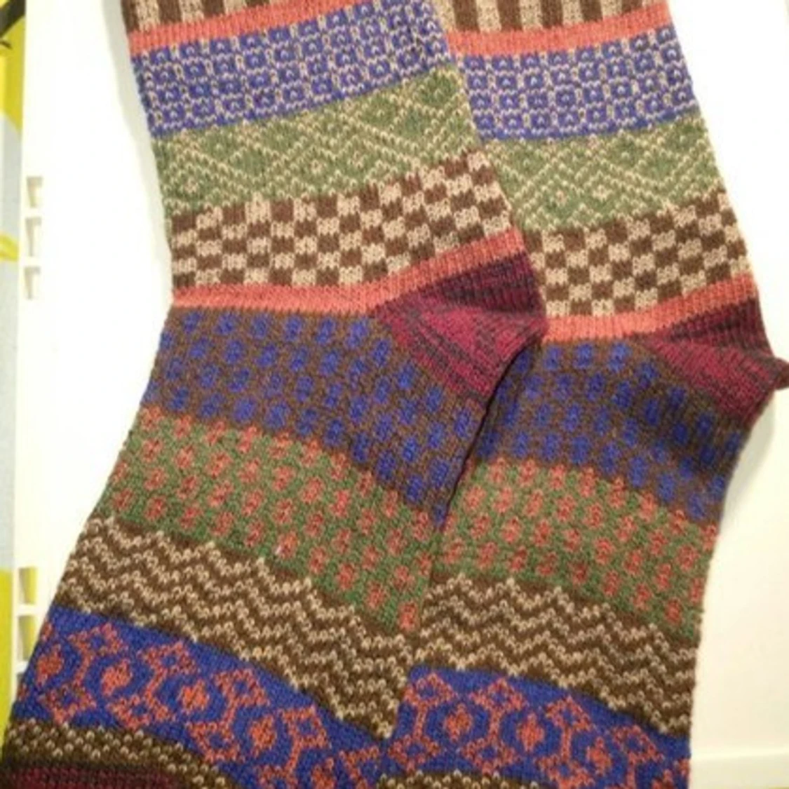 Färgglada mönstrade ullstrumpor - 2