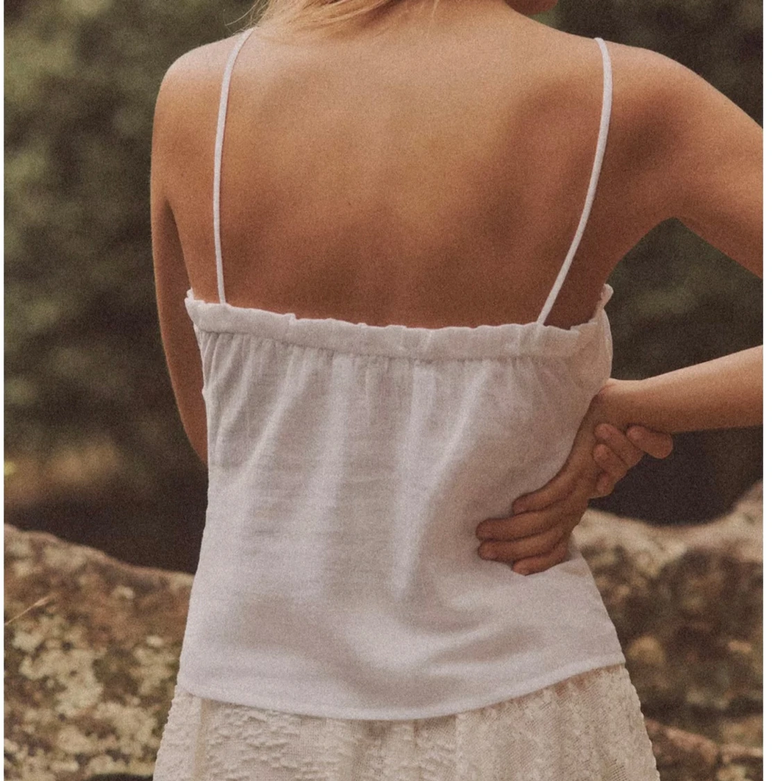 Vit broderad linnetopp från Zara - 3