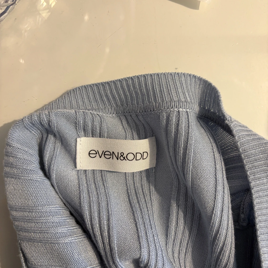 Ljusblå ribbad tröja från Even&Odd - 2