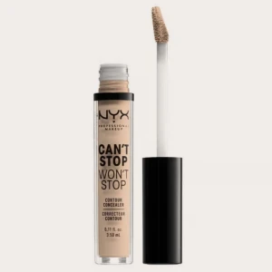 Can't Stop Won't Stop Concealer från NYX - NYX Can't Stop Won't Stop Concealer i en ljus nyans. Denna concealer har en krämig konsistens och kommer i en smidig tub med en applikator för enkel applicering. Perfekt för att täcka ojämnheter och ge en jämn hudton.