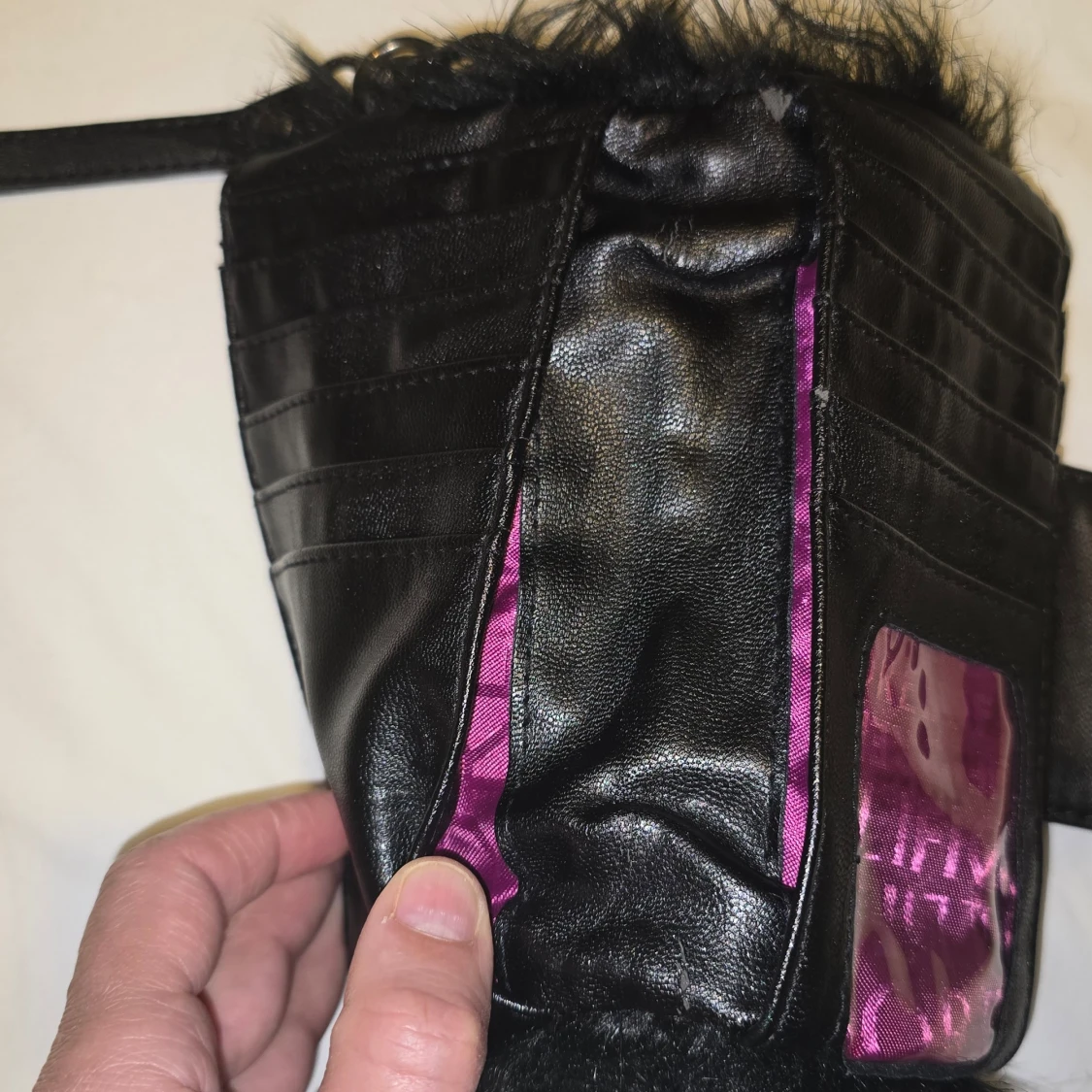 Svart Fiorelli pälsdetaljerad plånbok - 3