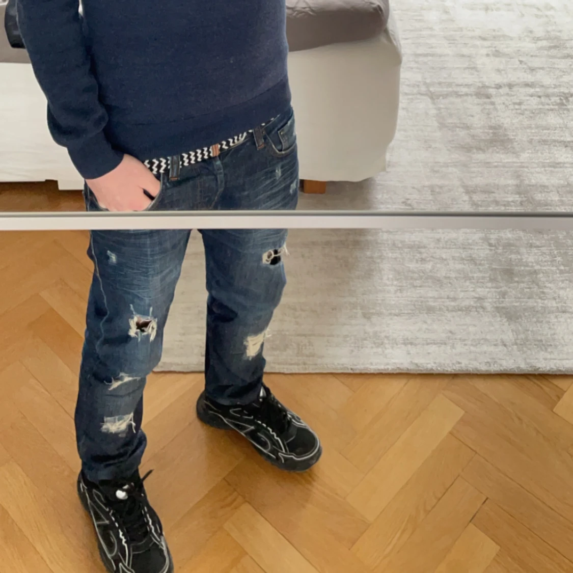 Blå jeans med slitningar från Just Junkies - 4