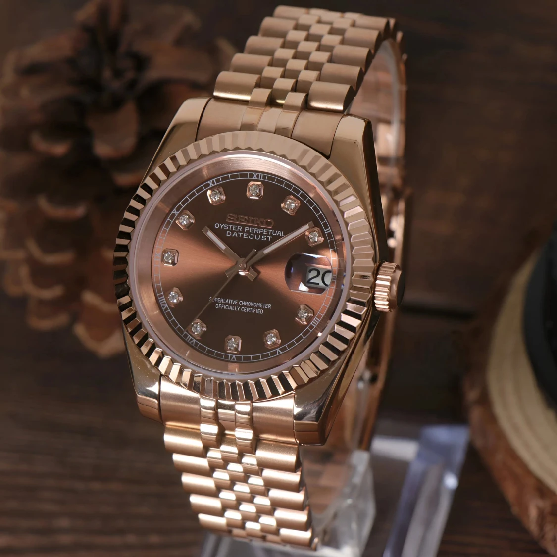 Seiko Datejust Rosé Gold Mod