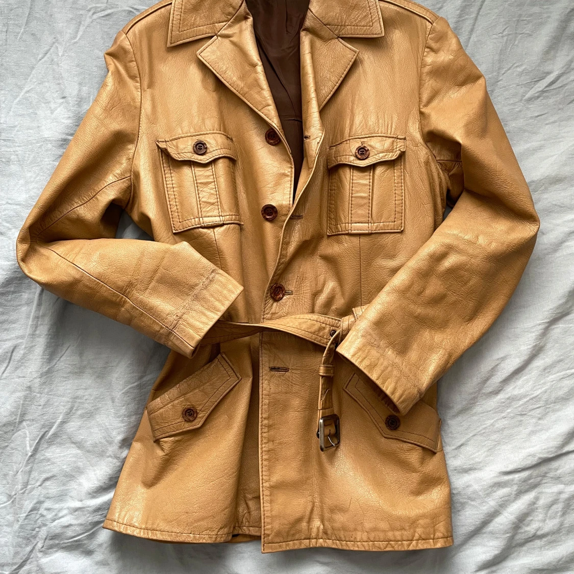 Vintage Beige skinnjacka 70-tal