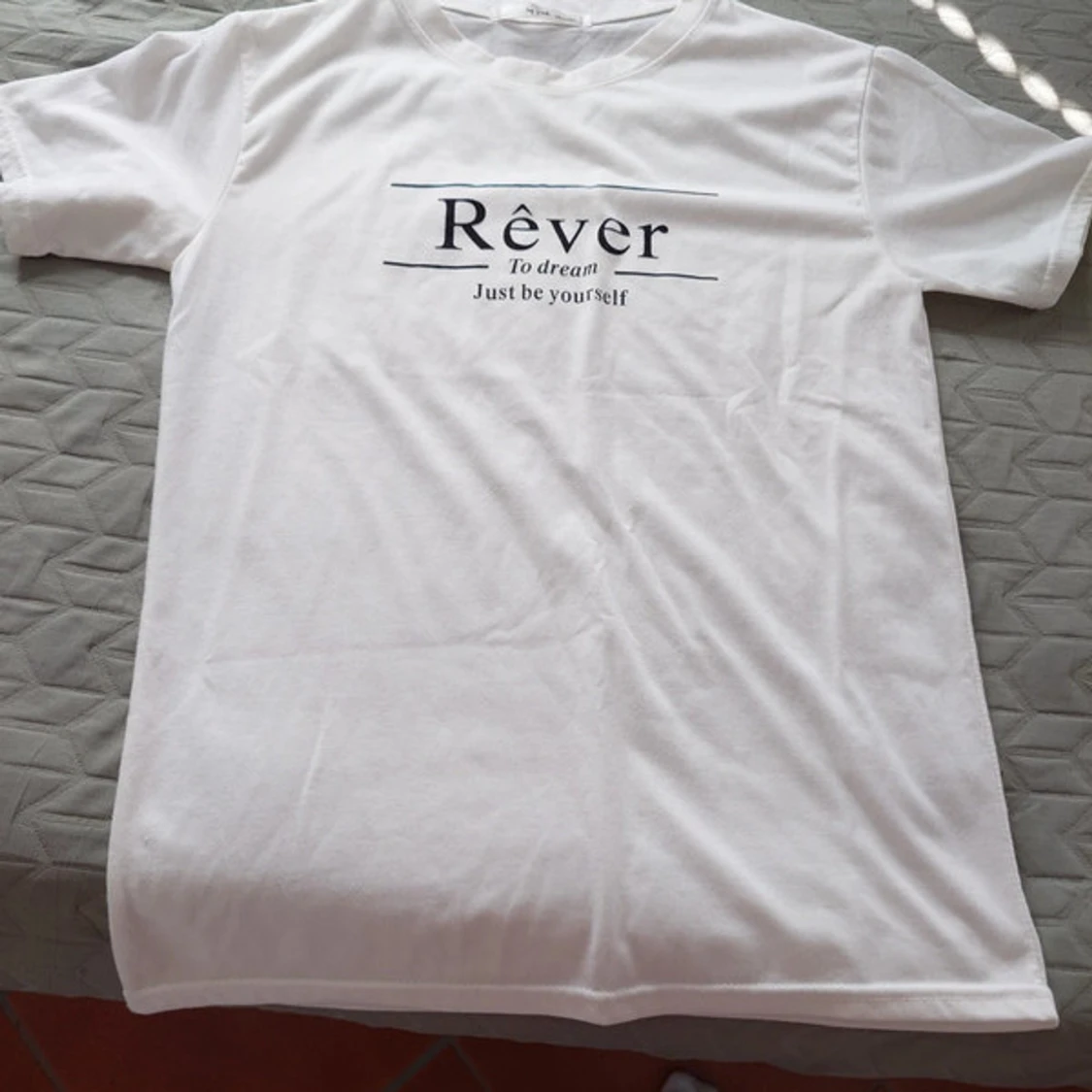 Vit t-shirt med tryck Rêver - 1