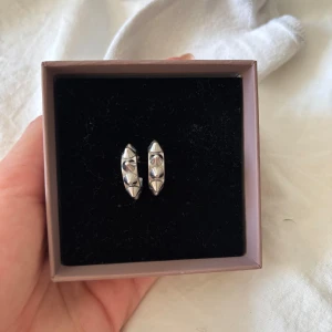 Silvriga örhängen med nitar från Edblad - Coola silvriga örhängen från Edblad med chunky design och spetsiga nitar runt hela ringen. De är små hoops som ger en edgy vibe och passar perfekt om du gillar statement-smycken. Kommer i originalask.