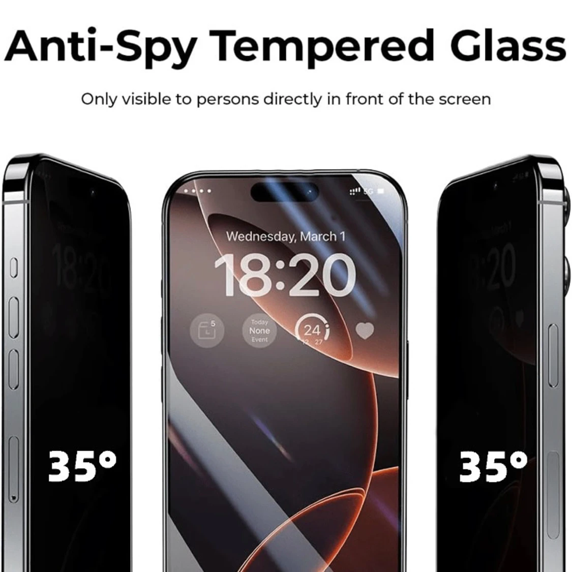 iPhone X/XS Skärmskydd i Härdat Glas med Anti-Spy (5-pack) - 1