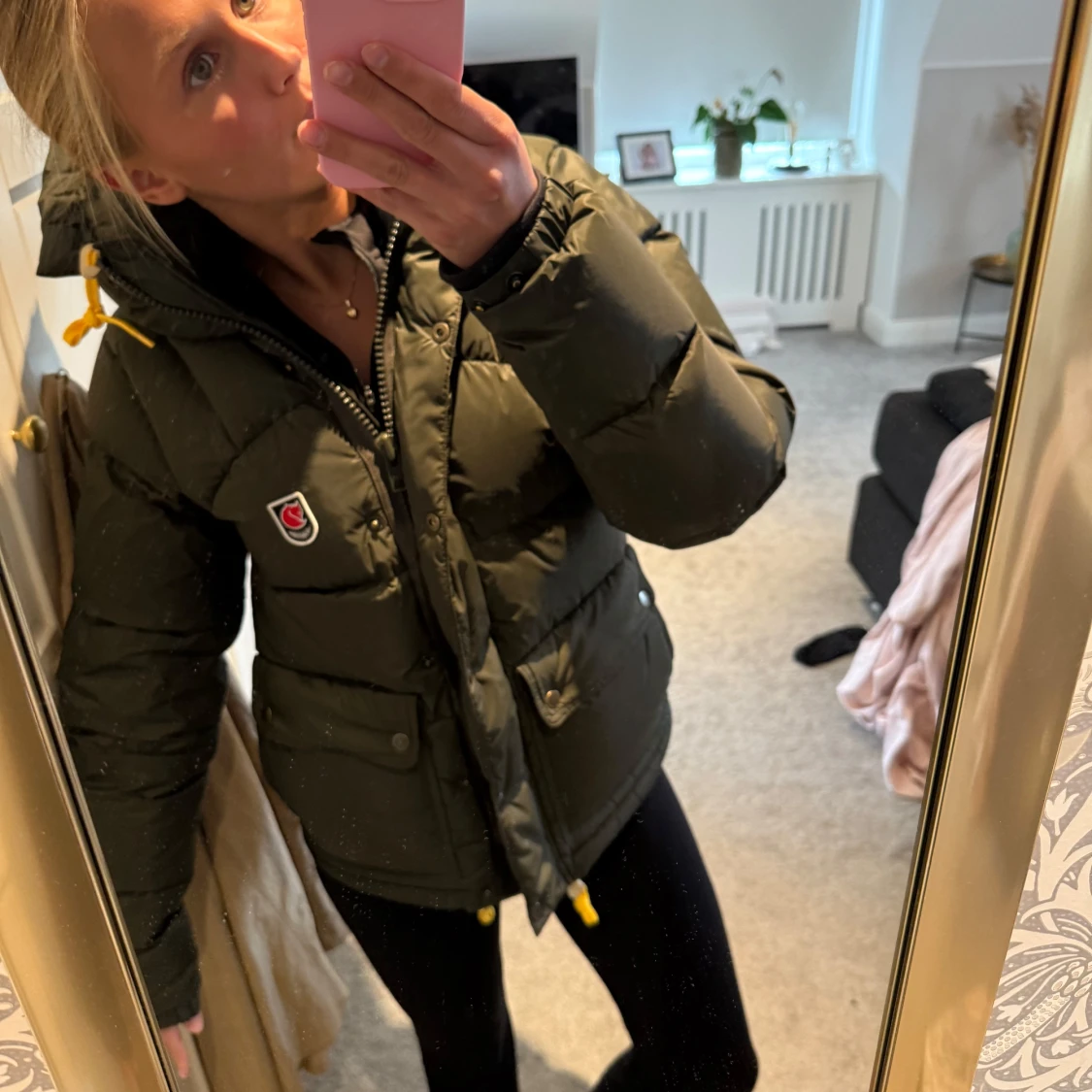 Grön Fjällräven Expedition dunjacka XS