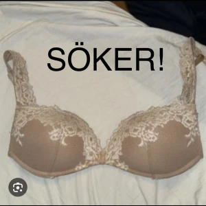 Beige intimissimi bh med vit spets - Jag söker denna beigea intimissimi bh med vit spets som har slutat produceras! Angående storlek så funkar 70A, 75A, 70B, 75B, 70C! Om någon skulle ha denna underbara bh så snälla meddela mig!! Jag är villig att betala en del!🙏🏻🙏🏻