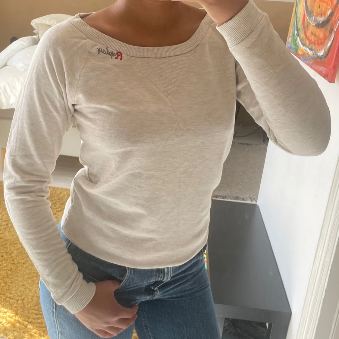 Ljus långärmad tröja från Replay