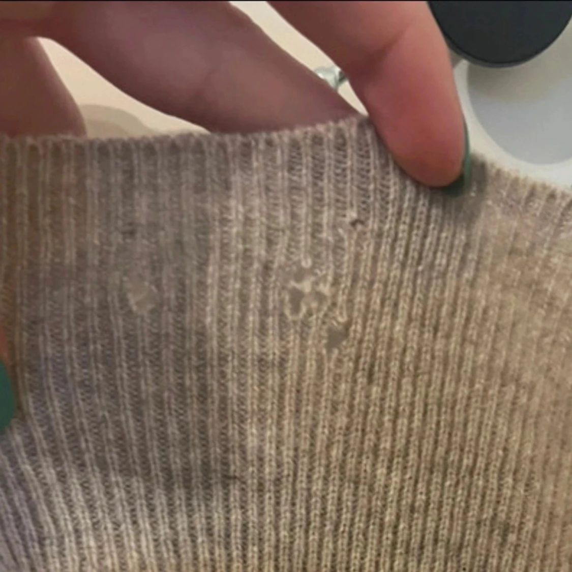 Stickad kasmir polo tröja  - 2