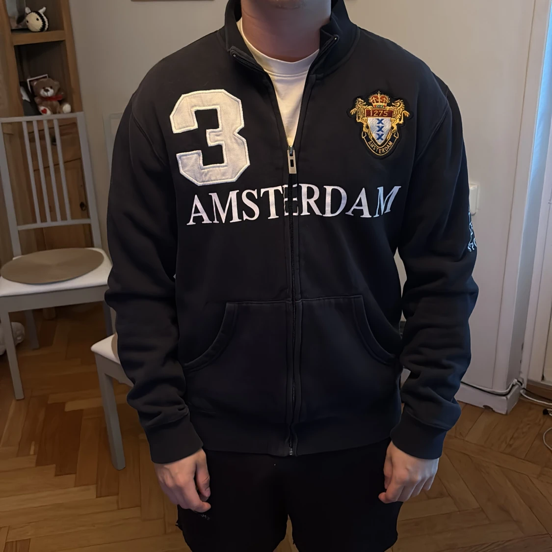 Svart zip hoodie Amsterdam Sports