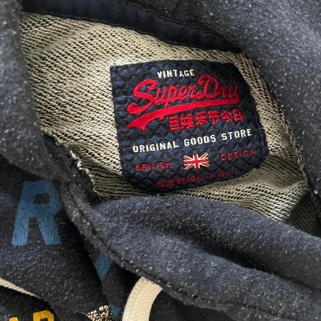 Blå Superdry hoodie med tryck - 4