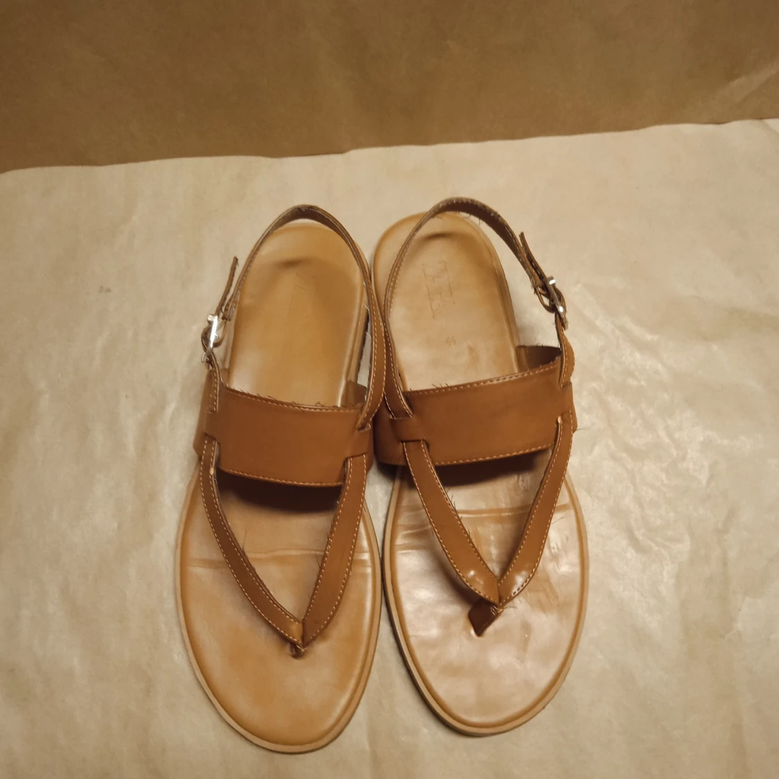 Bruna färg läder sandaler från Zara Man, 44 - 1