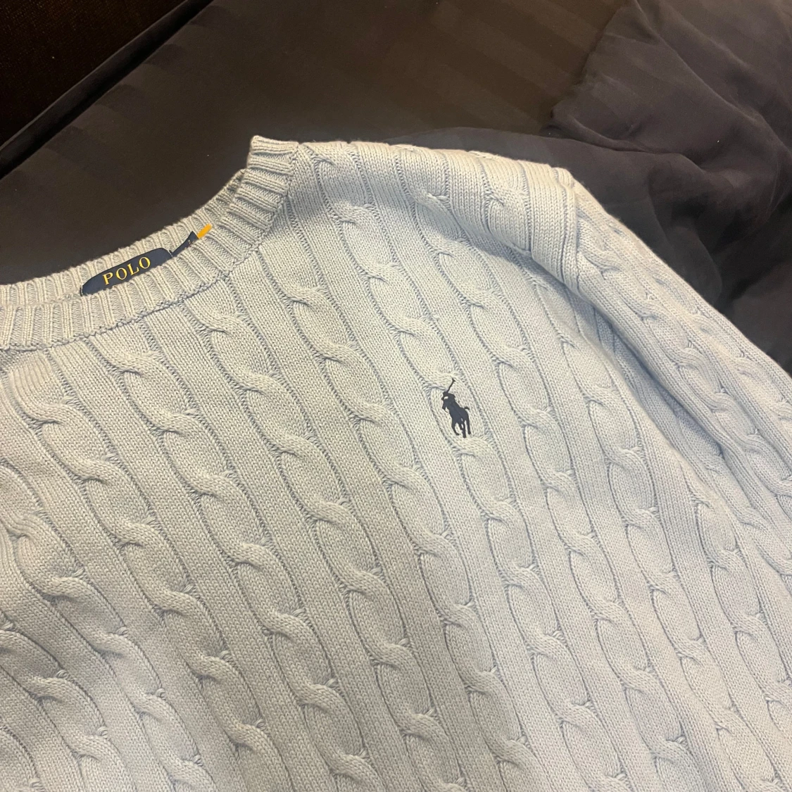 Ljusblå kabelstickad tröja Polo Ralph Lauren - 2