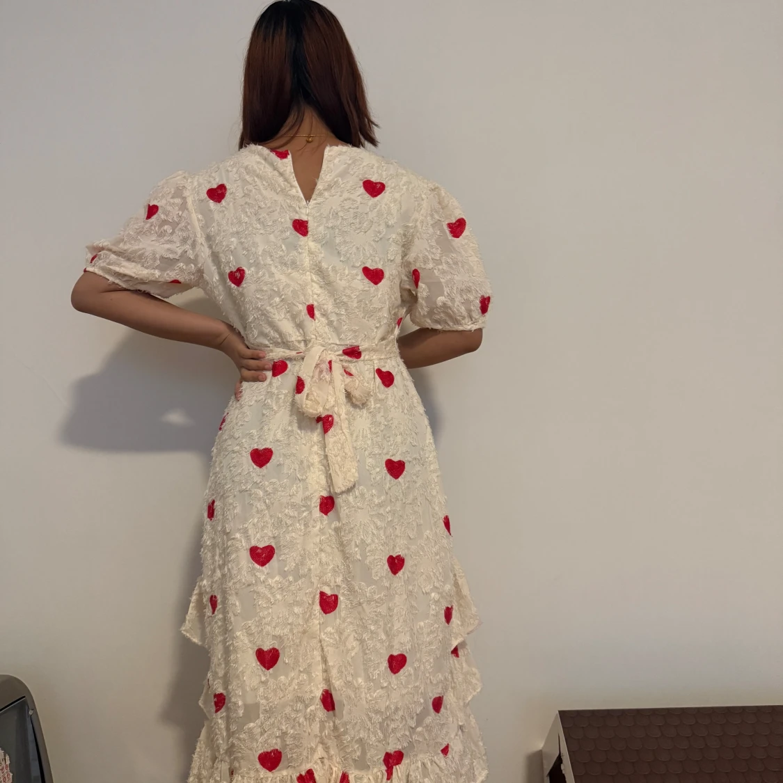 Långklänning med röda hjärtan - 3