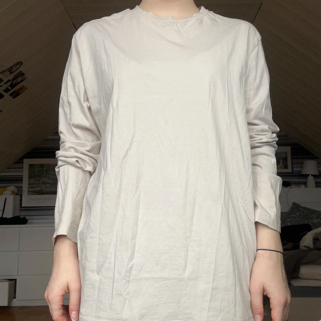 Beige långärmad tröja - 1