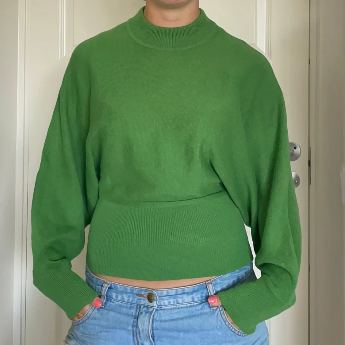 Grön cool stickad tröja från Gina Tricot