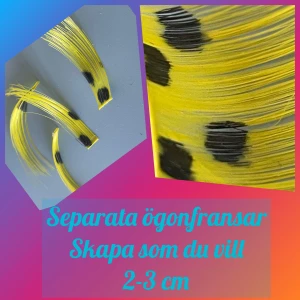 By prisförslag- Gula separata lösögonfransar  - Unika gula lösögonfransar med svarta fläckar, perfekta för att skapa en dramatisk look. 2-3 cm ögonlock bredd. och kan användas för att anpassa din stil.