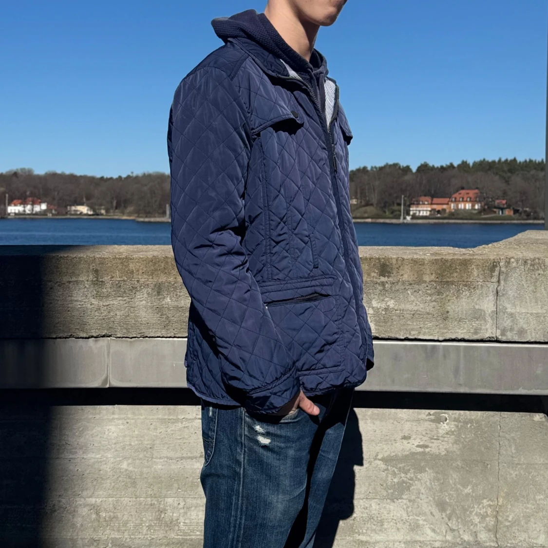 Blå quiltad jacka - 1