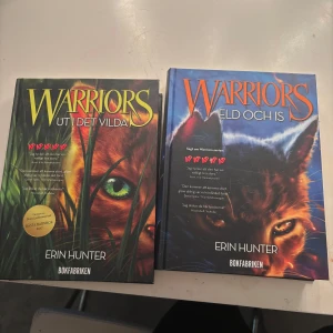 Warriors: Ut i det vilda & Eld och is, har inte läst dom. Så dom är typ helt nya. Betalade 140kr styck för dom å säljer båda för 150kr - Två spännande böcker om vilda katter och deras äventyr. Perfekt för dig som gillar action, vänskap och mystik i en fantasifull värld. Fängslande omslag med katter och natur, lockar till läsning för unga och unga vuxna.